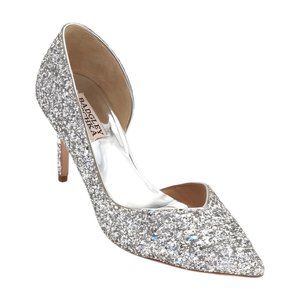 Badgley Mischka Womens Daisy II Pump, Silver Glitter, Size 7